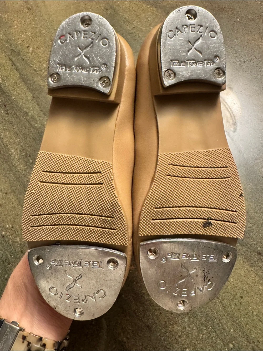 EUC Size 11 Capezio Tan Tap shoes